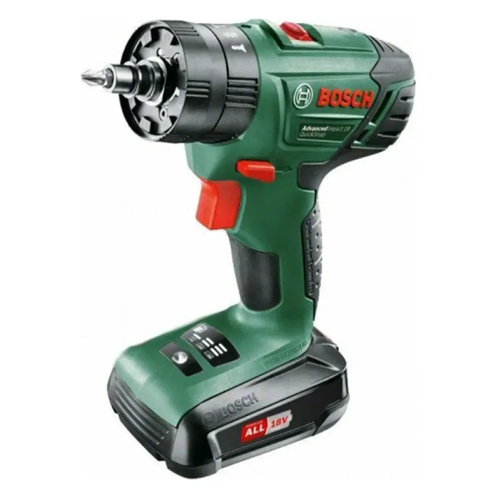 Bosch AdvancedImpact 18 Set аккумуляторная ударная дрель-шуруповерт (2 x 2.5 Ач, ЗУ) с набором насадок, 06039B5109