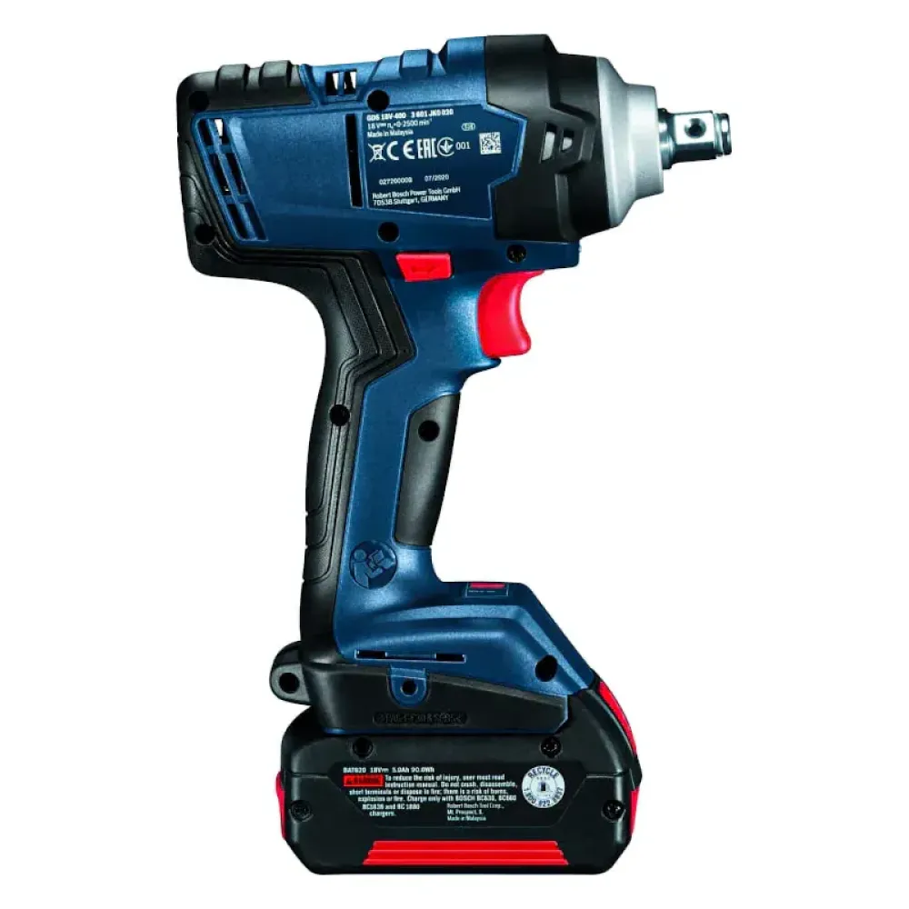 Bosch GDS 18V-400 Professional аккумуляторный ударный гайковерт (2 x 5 Ач, ЗУ), 06019K0020