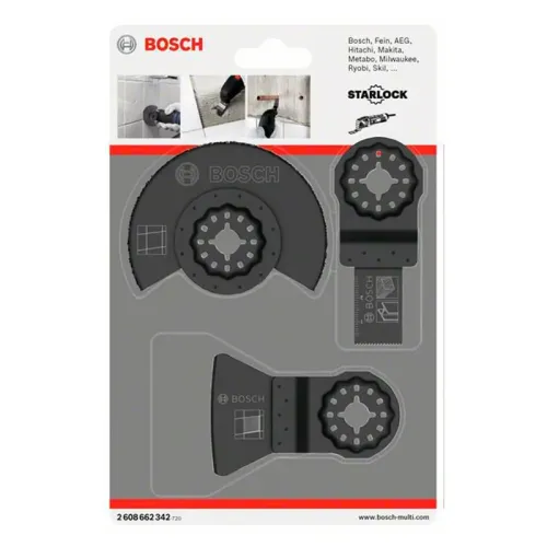 Bosch Starlock базовый набор насадок для плитки, 3 шт. (1 упаковка), 2608662342