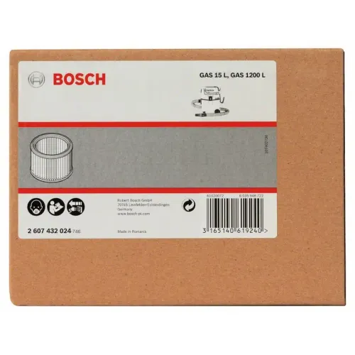 Bosch складчатый фильтр для GAS 15 L и 1200 L, 2607432024