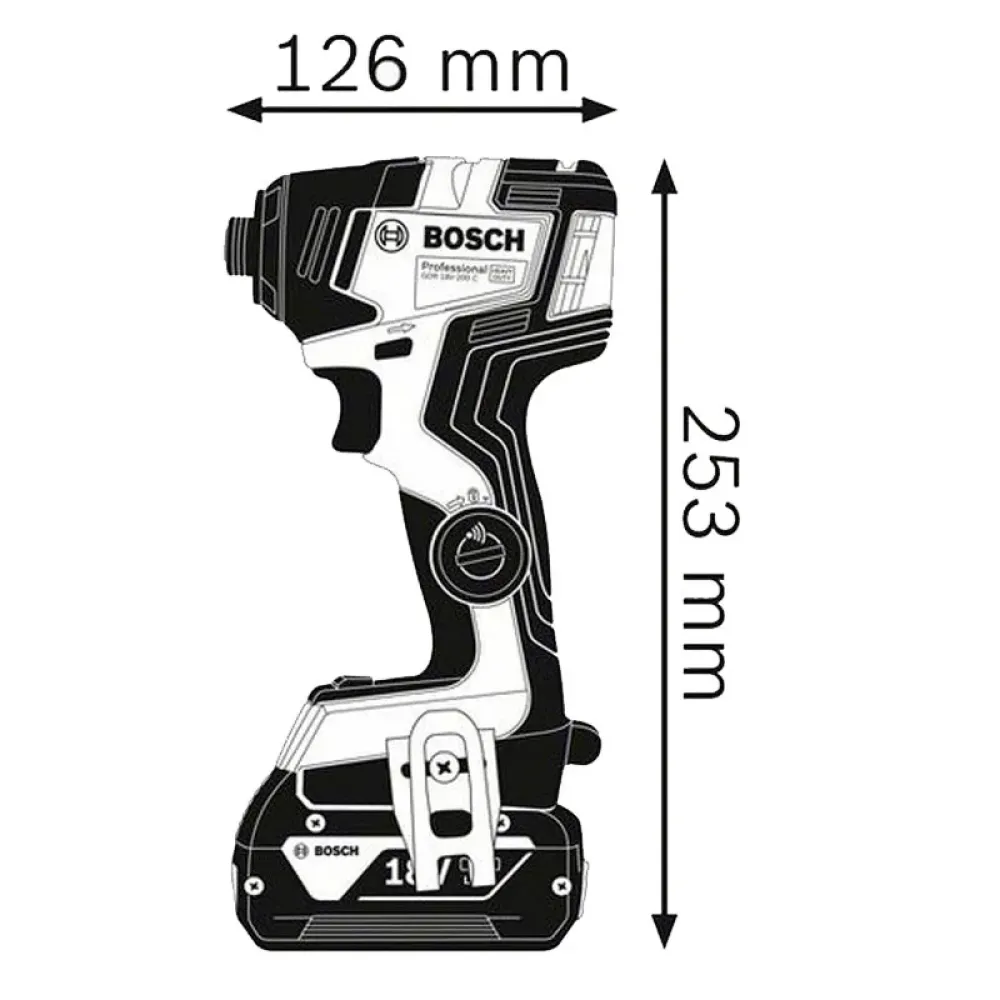 Bosch GDR 18V-200 C Professional Solo аккумуляторный ударный гайковерт (без АКБ и ЗУ), 06019G4104