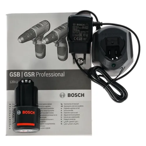 Аккумуляторный набор Bosch Professional: шуруповерт GSB 120-LI с пылесосом GAS 12V (2 x 2 Ач, ЗУ), 0615990M45