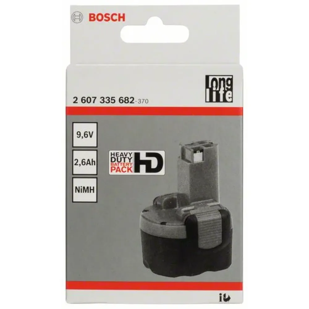 Bosch NiMH 9.6V аккумулятор 2.6 Ач, 2607335682