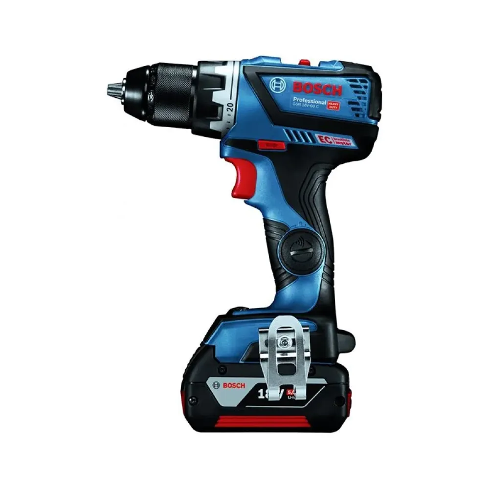 Bosch GSR 18V-60 C Professional аккумуляторный шуруповерт (2 x 5 Ач, ЗУ) с кейсом, 06019G110D