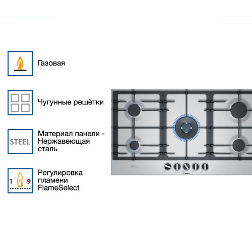 Газовая варочная панель Bosch PCR9A5B90M