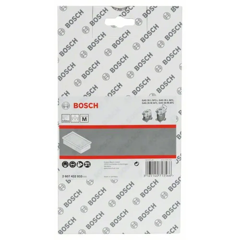 Bosch плоский складчатый фильтр для GAS 35, целлюлоза, 2607432033