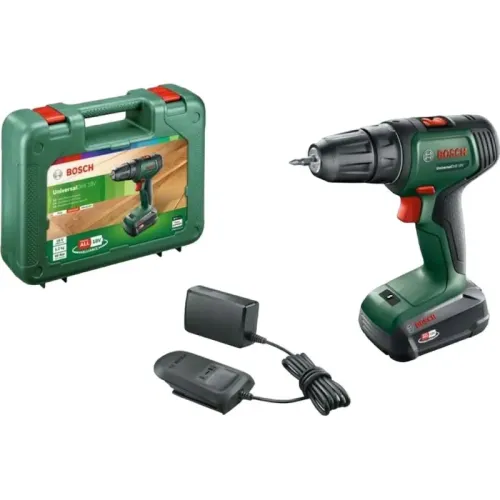 Bosch UniversalDrill 18V аккумуляторная дрель-шуруповерт (1 x 1.5 Ач, ЗУ) с кейсом, 06039D4005