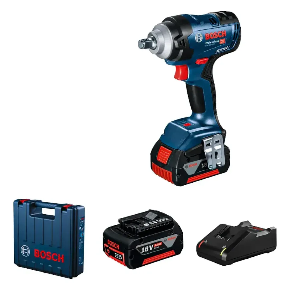 Bosch GDS 18V-400 Professional аккумуляторный ударный гайковерт (2 x 5 Ач, ЗУ), 06019K0020