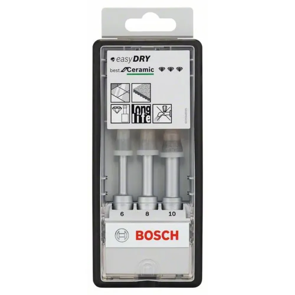 Bosch EasyDry набор алмазных свёрл 6/8/10 мм (3 предмета), 2608587145