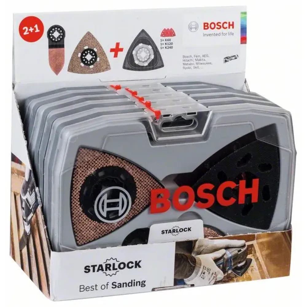 Bosch Starlock Best of Sanding набор насадок для шлифования 6 предметов, 2+1 коробка (1 упаковка), 2608664133