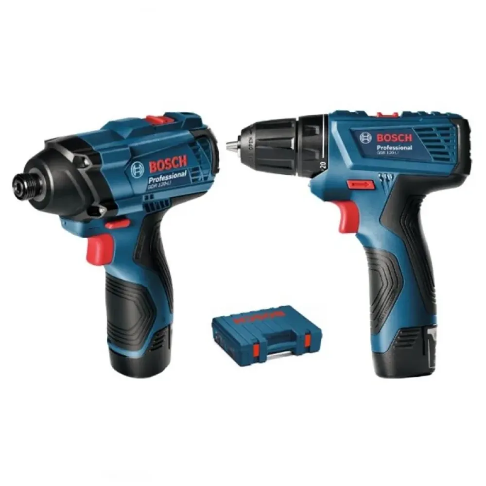 Аккумуляторный набор Bosch Professional: гайковерт GDR 120 с шуруповертом GSR 120 (2 x 2 Ач, ЗУ), 06019G8023