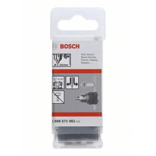 Bosch Keyless Chuck кулачковый патрон до 10 мм, 1/2 дюйма - 20 с П/Л вращением, 1608571061